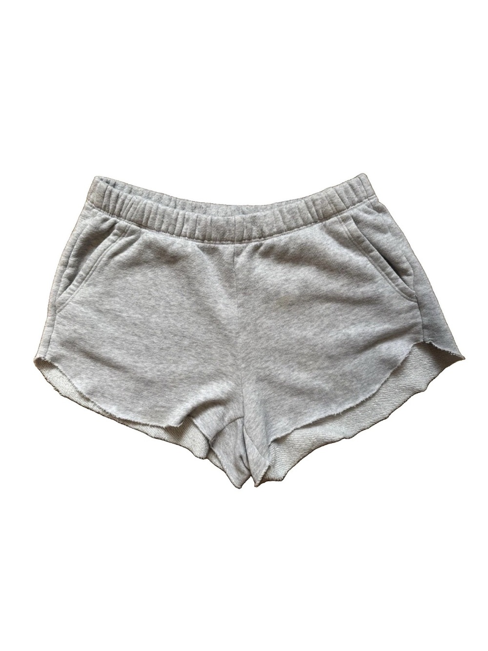 Aerie Gray Terry Cotton Pull On Athletic Sweat Shorts Elastic Waist Size XS